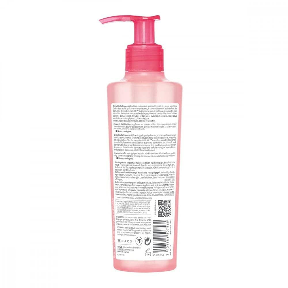 Sensibio Foaming Gel Cleansing and Make-Up Removing Refreshing Feeling for Sensitive Skin Unscented