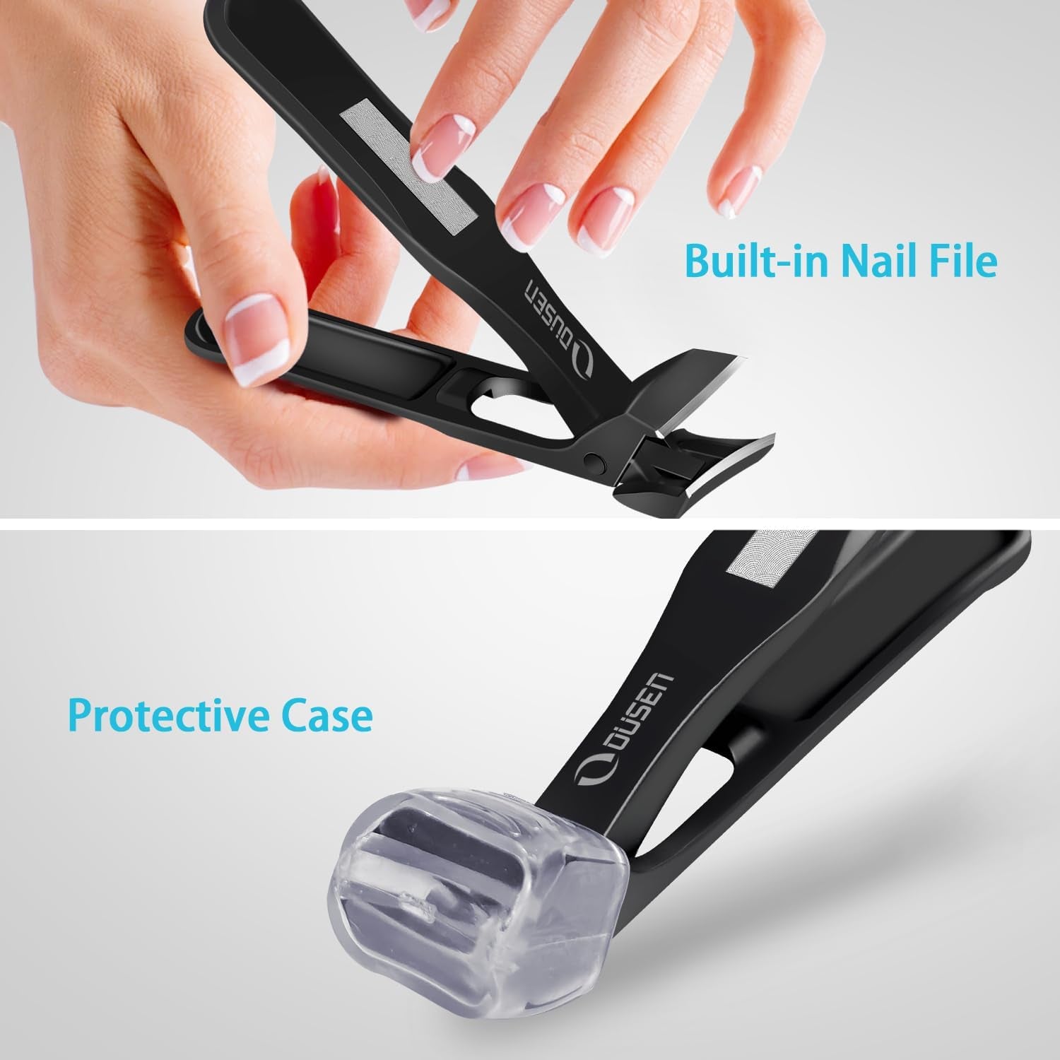 Toenail Clippers for Seniors Thick Nails, Angled Head Ingrown Toe Nail Clippers with Slanted Curved Blade, No Splash Nail Clippers for Men & Women Fingernail, Professional German Nail Cutter Wide Jaw