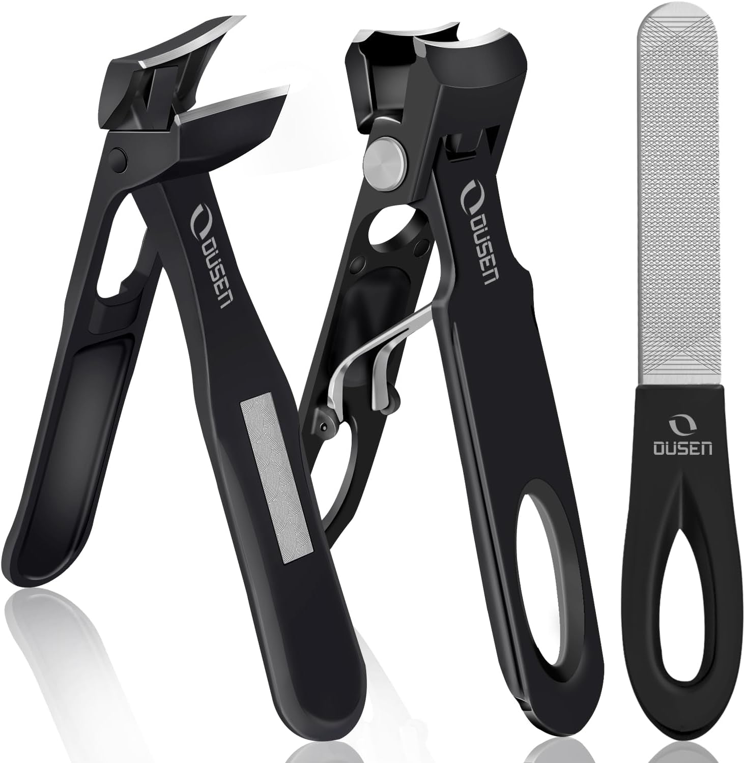 Toenail Clippers for Seniors Thick Nails, Angled Head Ingrown Toe Nail Clippers with Slanted Curved Blade, No Splash Nail Clippers for Men & Women Fingernail, Professional German Nail Cutter Wide Jaw