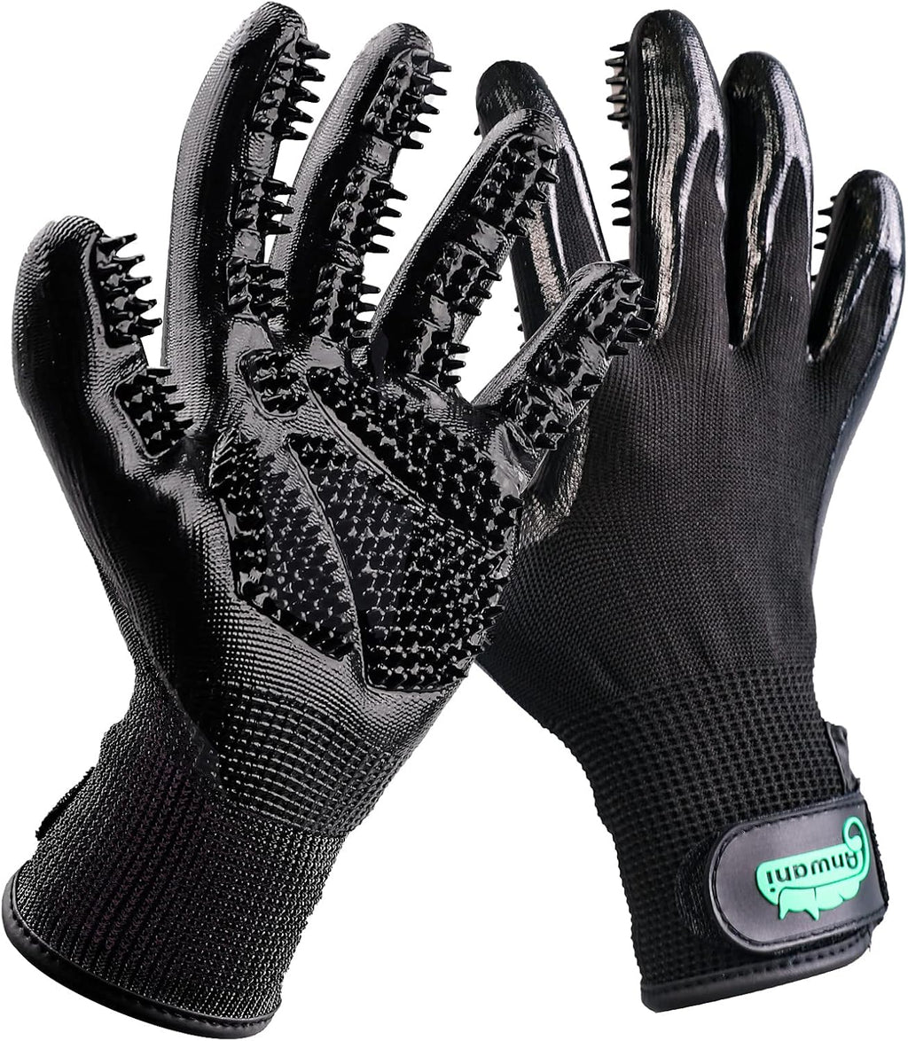 Pet Hair Remover Gloves, Pet Grooming Gloves for Dogs, Cats & Horses, Effective Deshedding, Bathing, and Massaging Other Animals (Pack of 1 Pair)