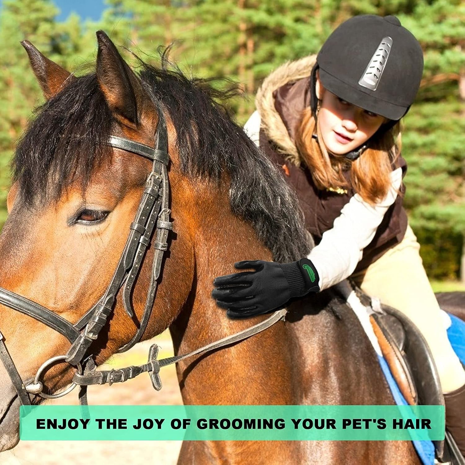 Pet Hair Remover Gloves, Pet Grooming Gloves for Dogs, Cats & Horses, Effective Deshedding, Bathing, and Massaging Other Animals (Pack of 1 Pair)