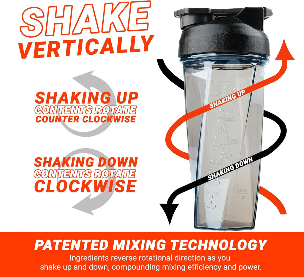 2.0 Vortex Blender Shaker Bottle Holds Upto 28Oz | No Blending Ball or Whisk | USA Made | Portable Pre Workout Whey Protein Drink Shaker Cup | Mixes Cocktails Smoothies Shakes | Top Rack Safe