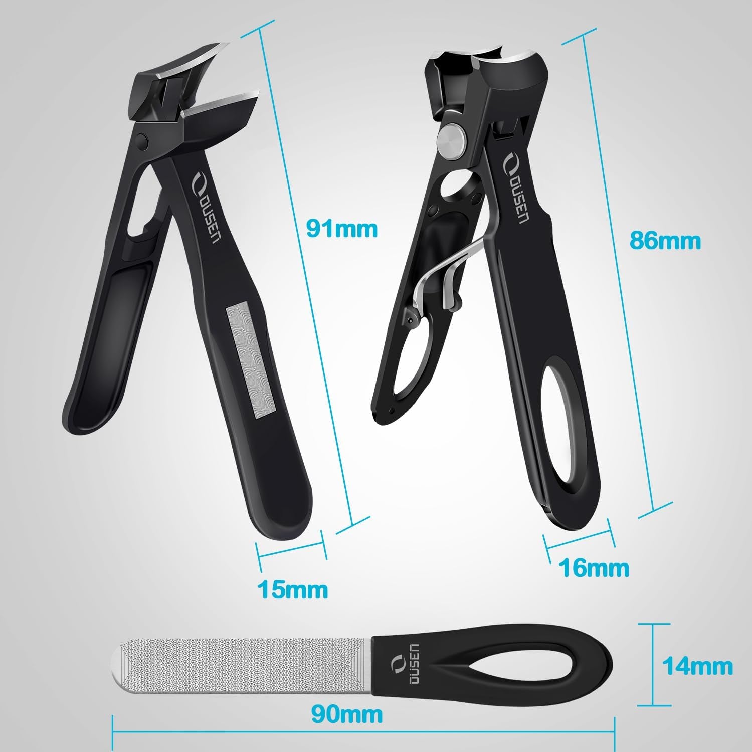 Toenail Clippers for Seniors Thick Nails, Angled Head Ingrown Toe Nail Clippers with Slanted Curved Blade, No Splash Nail Clippers for Men & Women Fingernail, Professional German Nail Cutter Wide Jaw