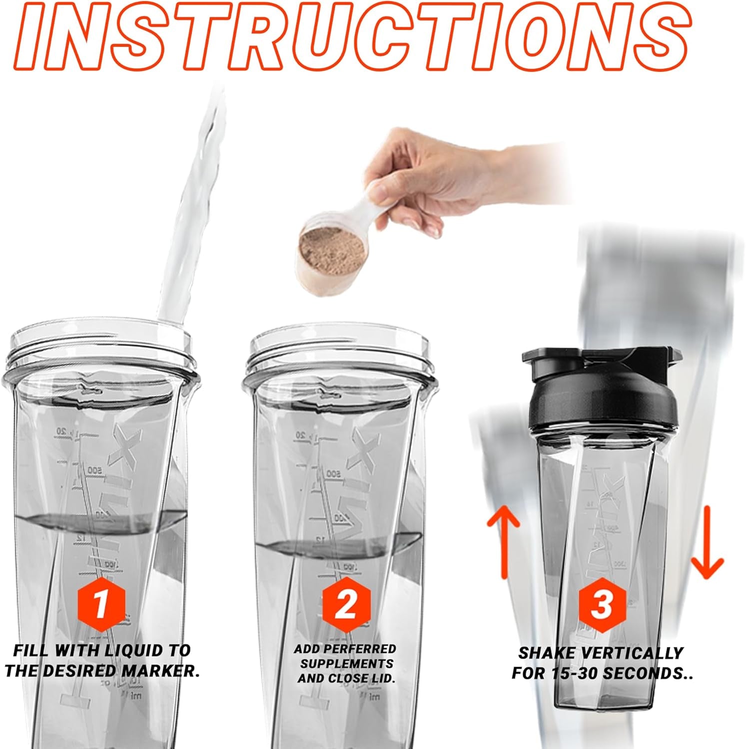 2.0 Vortex Blender Shaker Bottle Holds Upto 28Oz | No Blending Ball or Whisk | USA Made | Portable Pre Workout Whey Protein Drink Shaker Cup | Mixes Cocktails Smoothies Shakes | Top Rack Safe